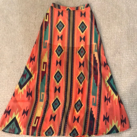 buttons Dresses & Skirts - On trend tribal print bright maxi skirt.